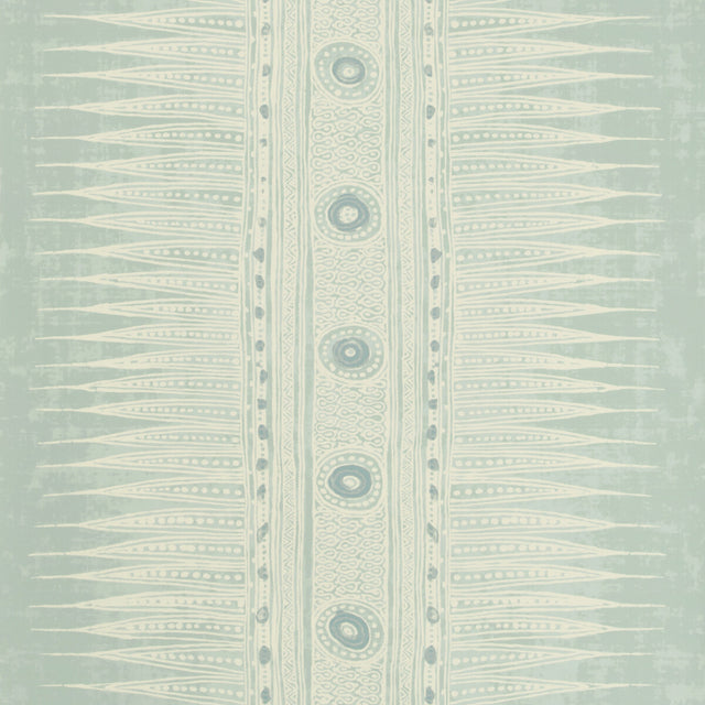 LEE JOFA P2018107.135.0 INDIAN ZAG PAPER AQUA Wallpaper - Eade's Wallpaper