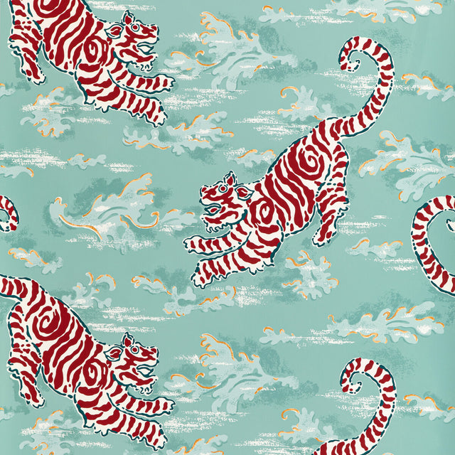 LEE JOFA P2020107.1394.0 BONGOL PAPER AQUA Wallpaper - Eade's Wallpaper