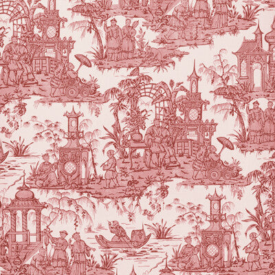 LEE JOFA P2020110.19.0 PAGODA TOILE PAPER GARNET Wallpaper - Eade's Wallpaper