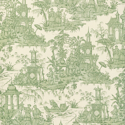 LEE JOFA P2020110.316.0 PAGODA TOILE PAPER GREEN Wallpaper - Eade's Wallpaper