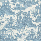 LEE JOFA P2020110.535.0 PAGODA TOILE PAPER BLUE Wallpaper - Eade's Wallpaper