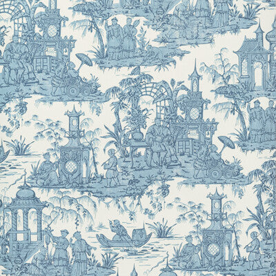 LEE JOFA P2020110.535.0 PAGODA TOILE PAPER BLUE Wallpaper - Eade's Wallpaper