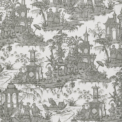 LEE JOFA P2020110.816.0 PAGODA TOILE PAPER COAL Wallpaper - Eade's Wallpaper