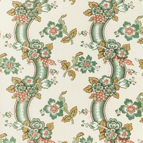 LEE JOFA P2020111.317.0 BENDAY PAPER GREEN/ROSE Wallpaper - Eade's Wallpaper