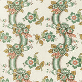 LEE JOFA P2020111.317.0 BENDAY PAPER GREEN/ROSE Wallpaper - Eade's Wallpaper