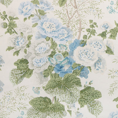 LEE JOFA P2023115.153.0 GRAND ALTHEA WP BLUE/LEAF Wallpaper - Eade's Wallpaper