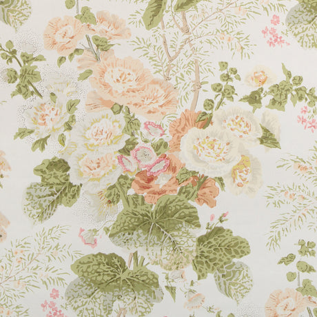 LEE JOFA P2023115.312.0 GRAND ALTHEA WP APRICOT/MOSS Wallpaper - Eade's Wallpaper