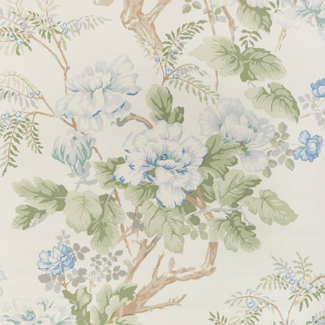 LEE JOFA P2023118.153.0 CHINESE PEONY WP BLUE Wallpaper - Eade's Wallpaper