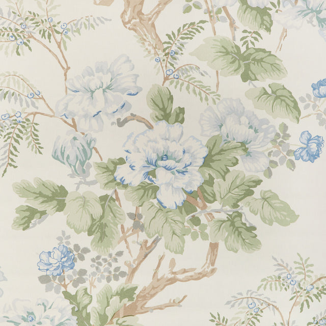 LEE JOFA P2023118.153.0 CHINESE PEONY WP BLUE Wallpaper - Eade's Wallpaper