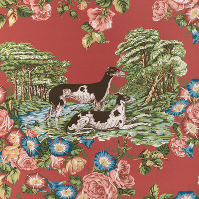 LEE JOFA P2023120.19.0 WHIPPETS PAPER RED Wallpaper - Eade's Wallpaper
