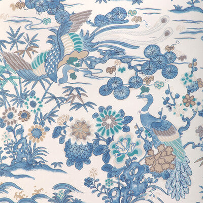 LEE JOFA P2023124.55.0 SAKURA PAPER BLUE Wallpaper - Eade's Wallpaper