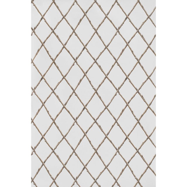 LEE JOFA P2025106.1116.0 BARE TWIG TRELLIS WP BROWN Wallpaper - Eade's Wallpaper