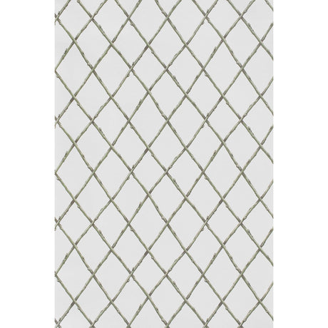 LEE JOFA P2025106.130.0 BARE TWIG TRELLIS WP GREEN Wallpaper - Eade's Wallpaper