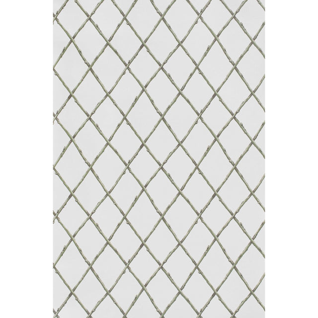 LEE JOFA P2025106.130.0 BARE TWIG TRELLIS WP GREEN Wallpaper - Eade's Wallpaper