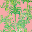 LEE JOFA P2025118.73.0 TIGER QUEEN WP PINK Fabric - LILLY PULITZER III WALLCOVERING