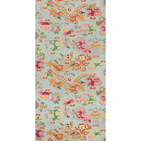BRUNSCHWIG & FILS P8019113.137.0 MING DRAGON AQUA Wallpaper - Eade's Wallpaper