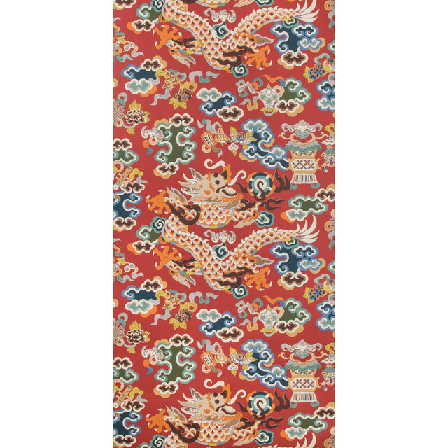 BRUNSCHWIG & FILS P8019113.195.0 MING DRAGON CLARET Wallpaper - Eade's Wallpaper