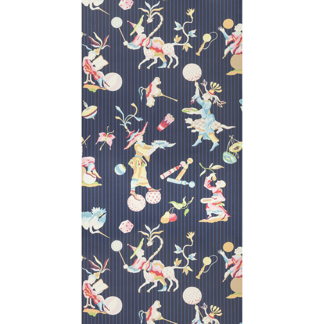 BRUNSCHWIG & FILS P8019114.55.0 CIRQUE CHINOIS NAVY Wallpaper - Eade's Wallpaper