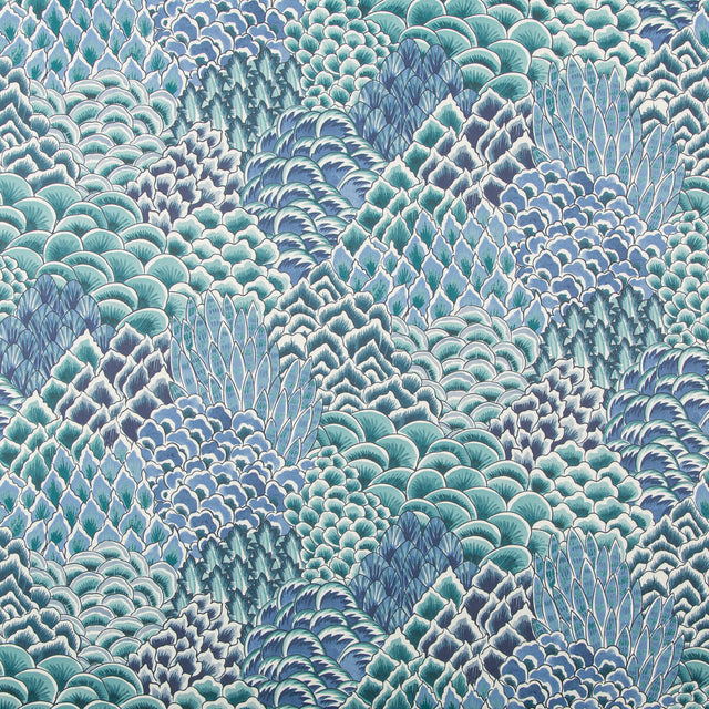 BRUNSCHWIG & FILS P8020104.13.0 KATIBI TURQUOISE Wallpaper - Eade's Wallpaper