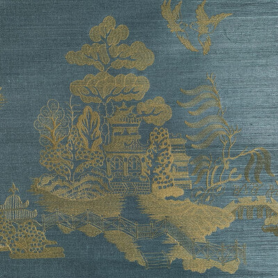 BRUNSCHWIG & FILS P8020108.35.0 LA PAGODE TEAL Wallpaper - Eade's Wallpaper