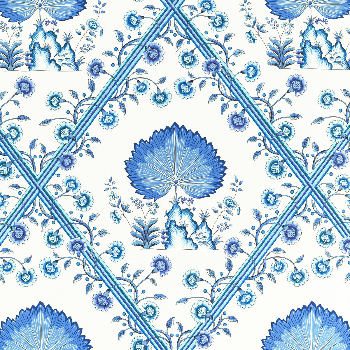 BRUNSCHWIG & FILS P8020112.5.0 LOIRE BLUE Wallpaper - Eade's Wallpaper