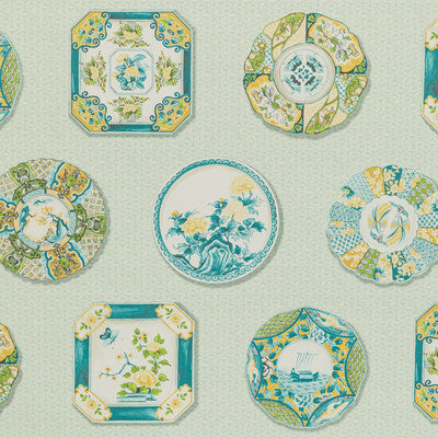 BRUNSCHWIG & FILS P8020115.3516.0 BONCHAMP AQUA Wallpaper - Eade's Wallpaper