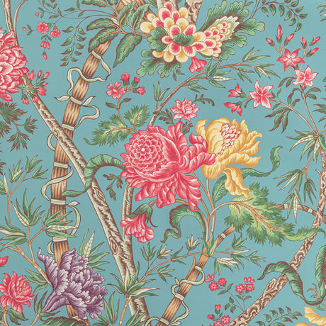 BRUNSCHWIG & FILS P8022100.1319.0 LUBERON AQUA/MULTI Wallpaper - Eade's Wallpaper