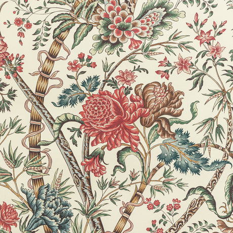 BRUNSCHWIG & FILS P8022100.1913.0 LUBERON RED/TEAL Wallpaper - Eade's Wallpaper