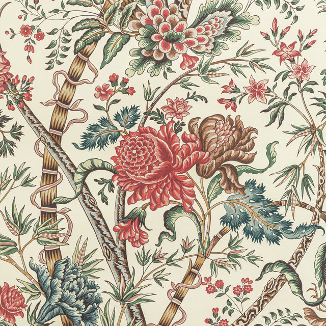 BRUNSCHWIG & FILS P8022100.1913.0 LUBERON RED/TEAL Wallpaper - Eade's Wallpaper