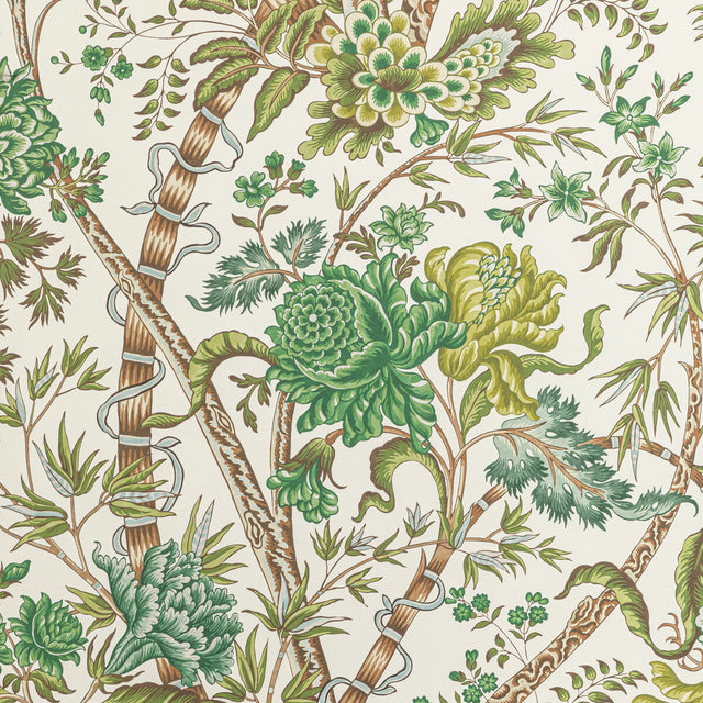 BRUNSCHWIG & FILS P8022100.333.0 LUBERON GREEN/LEAF Wallpaper - Eade's Wallpaper