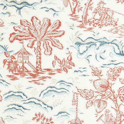 BRUNSCHWIG & FILS P8022101.195.0 VALENSOLE RED/BLUE Wallpaper - Eade's Wallpaper