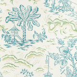 BRUNSCHWIG & FILS P8022101.353.0 VALENSOLE TEAL/LEAF Wallpaper - Eade's Wallpaper