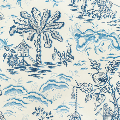 BRUNSCHWIG & FILS P8022101.55.0 VALENSOLE NAVY/SKY Wallpaper - Eade's Wallpaper