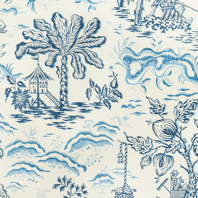 BRUNSCHWIG & FILS P8022101.55.0 VALENSOLE NAVY/SKY Wallpaper - Eade's Wallpaper