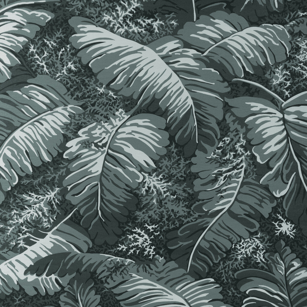 BRUNSCHWIG & FILS P8023109.21.0 FEUILLES DE BANANIER GRIS Wallpaper - Eade's Wallpaper