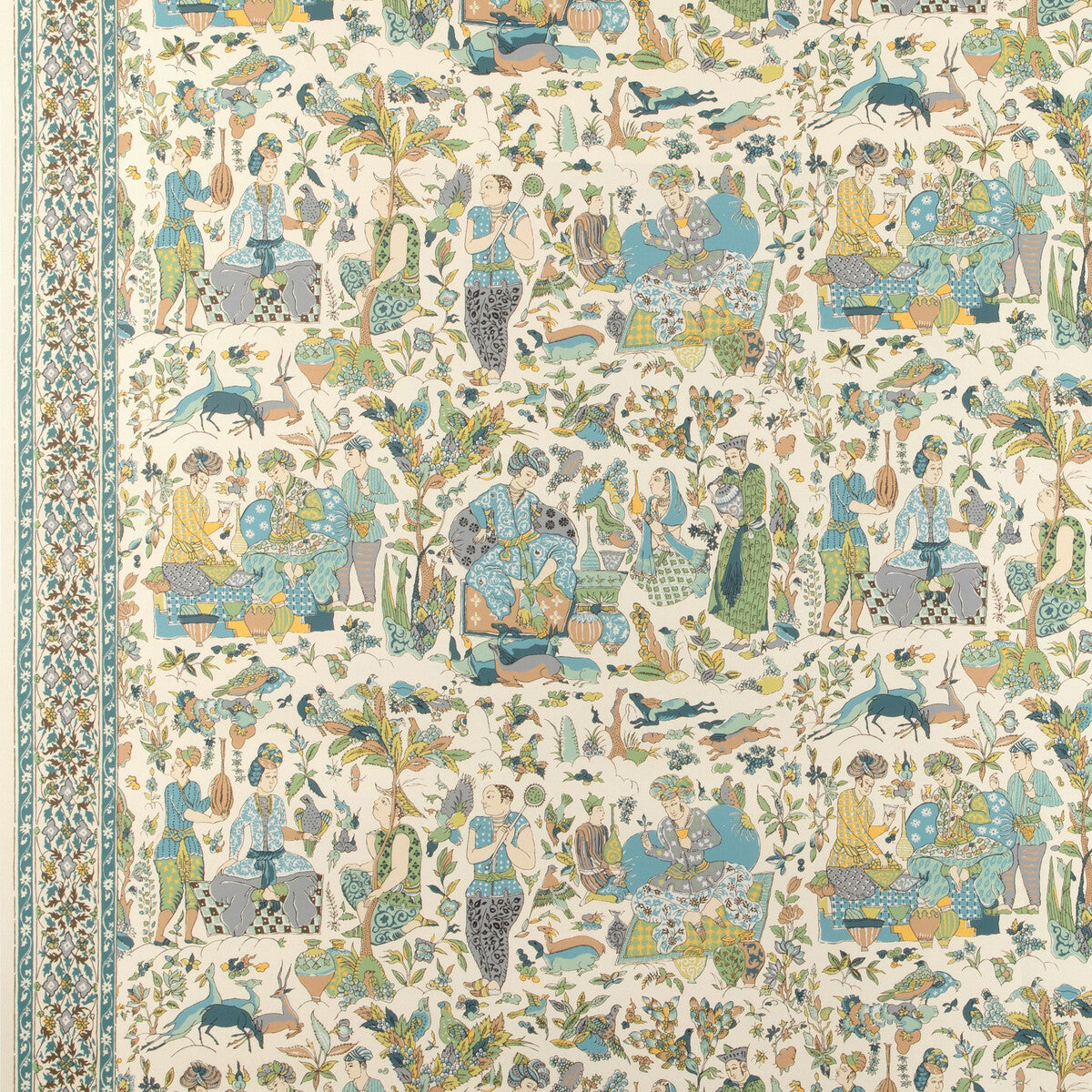 BRUNSCHWIG & FILS P8024100.153.0 SHALIMAR AQUA/LEAF Wallpaper - Eade's Wallpaper