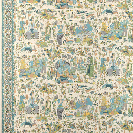 BRUNSCHWIG & FILS P8024100.153.0 SHALIMAR AQUA/LEAF Wallpaper - Eade's Wallpaper