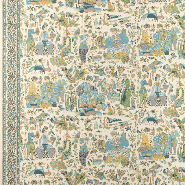 BRUNSCHWIG & FILS P8024100.153.0 SHALIMAR AQUA/LEAF Wallpaper - Eade's Wallpaper
