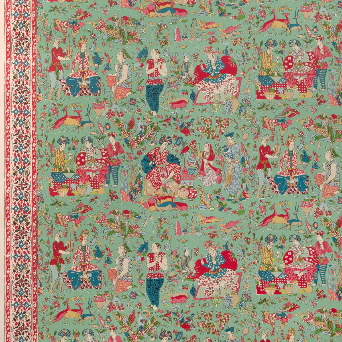 BRUNSCHWIG & FILS P8024100.319.0 SHALIMAR JADE/ROSE Wallpaper - Eade's Wallpaper