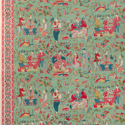 BRUNSCHWIG & FILS P8024100.319.0 SHALIMAR JADE/ROSE Wallpaper - Eade's Wallpaper