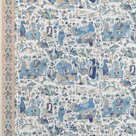BRUNSCHWIG & FILS P8024100.516.0 SHALIMAR BLUE/SAND Wallpaper - Eade's Wallpaper