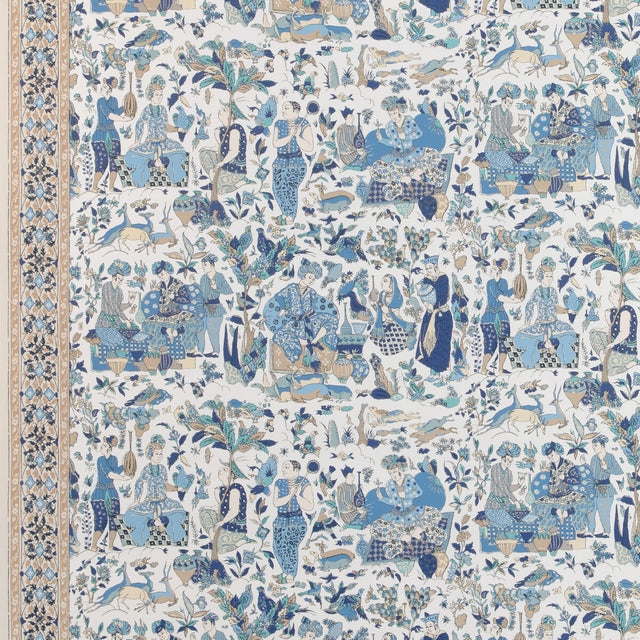 BRUNSCHWIG & FILS P8024100.516.0 SHALIMAR BLUE/SAND Wallpaper - Eade's Wallpaper