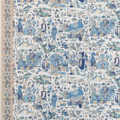 BRUNSCHWIG & FILS P8024100.516.0 SHALIMAR BLUE/SAND Wallpaper - Eade's Wallpaper