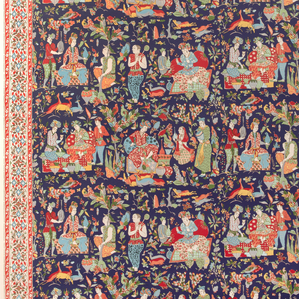 BRUNSCHWIG & FILS P8024100.519.0 SHALIMAR NAVY/RED Wallpaper - Eade's Wallpaper