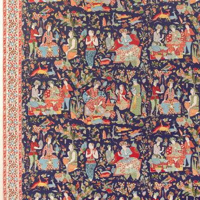 BRUNSCHWIG & FILS P8024100.519.0 SHALIMAR NAVY/RED Wallpaper - Eade's Wallpaper