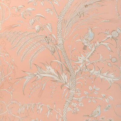 BRUNSCHWIG & FILS P8024101.1216.0 BIRD AND THISTLE II PEACH Wallpaper - Eade's Wallpaper