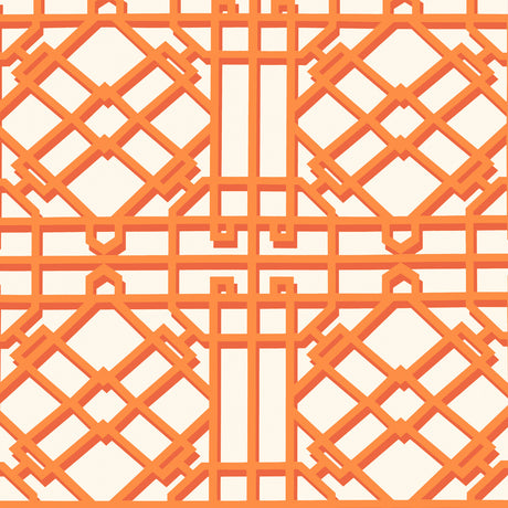 BRUNSCHWIG & FILS P8024109.12.0 PAVILION TRELLIS ORANGE Wallpaper - Eade's Wallpaper
