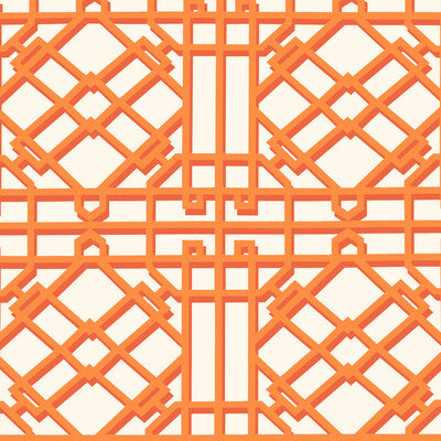 BRUNSCHWIG & FILS P8024109.12.0 PAVILION TRELLIS ORANGE Wallpaper - Eade's Wallpaper