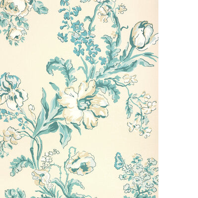 BRUNSCHWIG & FILS MAINTENON P8025106.13.0 in AQUA Wallpaper 