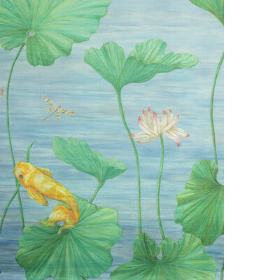 BRUNSCHWIG & FILS KOI POND MURAL P8026100.535.0 in BLUE Mura